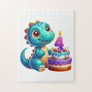 Dino 4th Birthday Jigsaw Puzzle