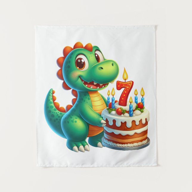 Dino 7th Birthday Tapestry (Front)
