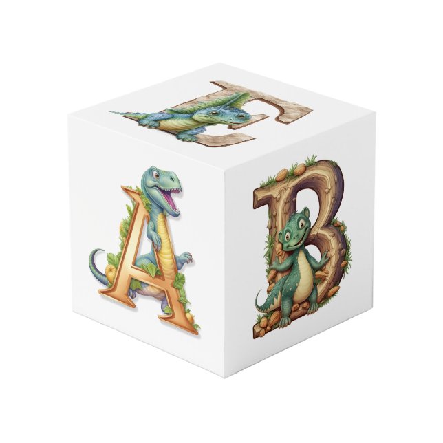 Dino Alphabet Adventure Cube : A,B,C,D,E (Front Angled)