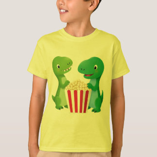 Dino and popcorn tshirt for kids