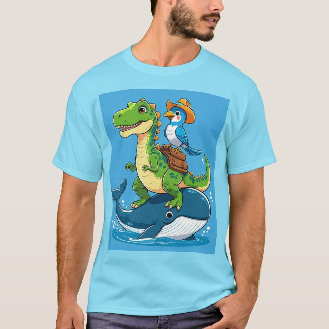 Dino and Whale Adventure T-Shirt (Front)