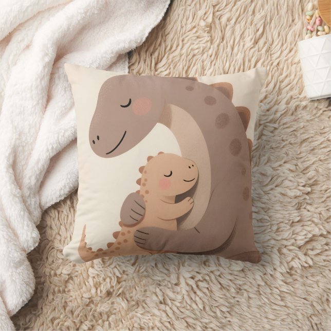 Dino Baby And Mama Boho Dino Series Cushion (Blanket)