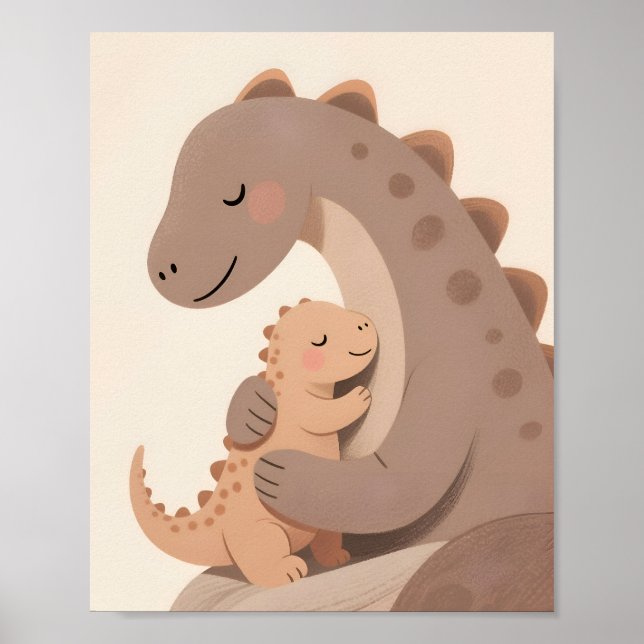 Dino baby And Mother Boho Dino Series Poster (Front)