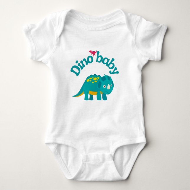 Dino baby dinosaur design bodysuit (Front)