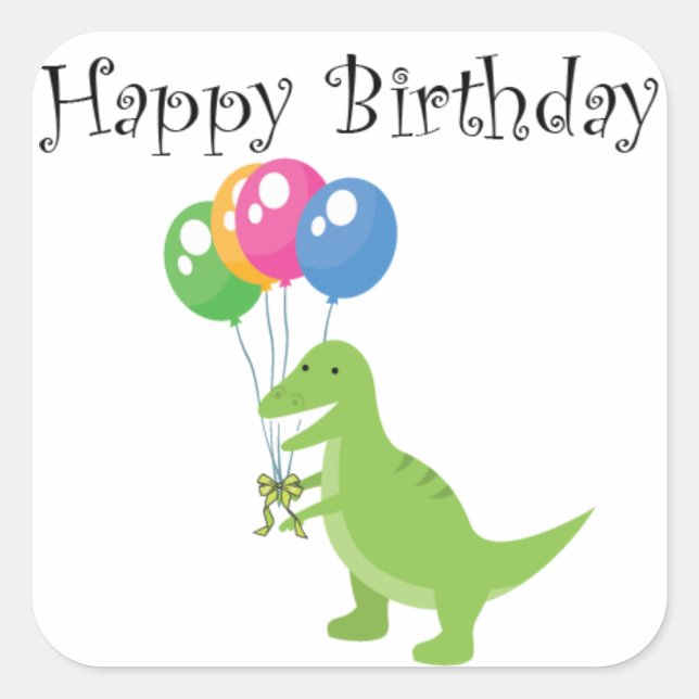 Dino Balloon Sticker (Front)