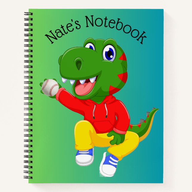 Dino Baseball Custom Notebook (Front)