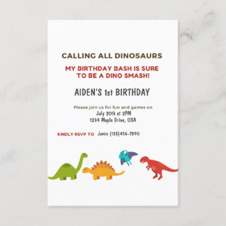 Dino Bash Invitation