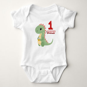 Dino Birthday 1 Today Baby Bodysuit