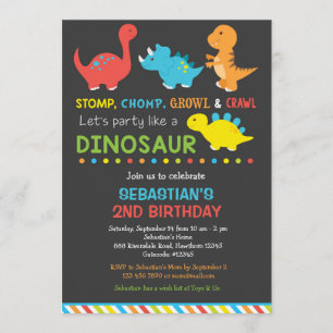 Dino birthday invitation, Dinosaur Invitation