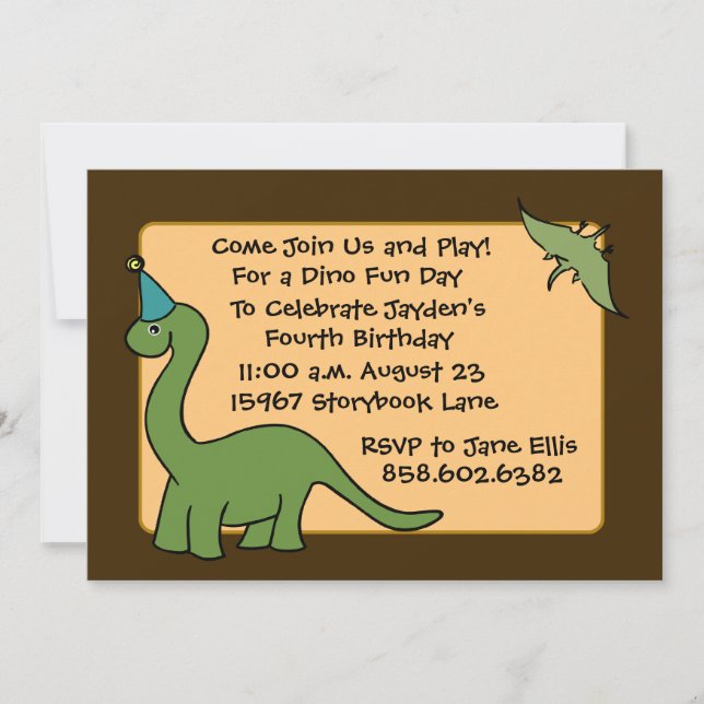 DINO Birthday Party Invitations (Front)