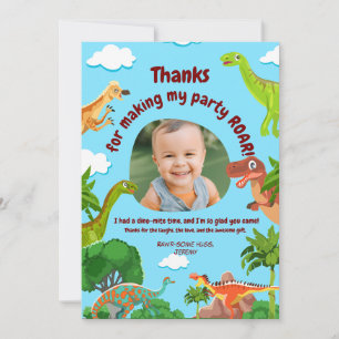 Dino Birthday Thank You Card – Kids