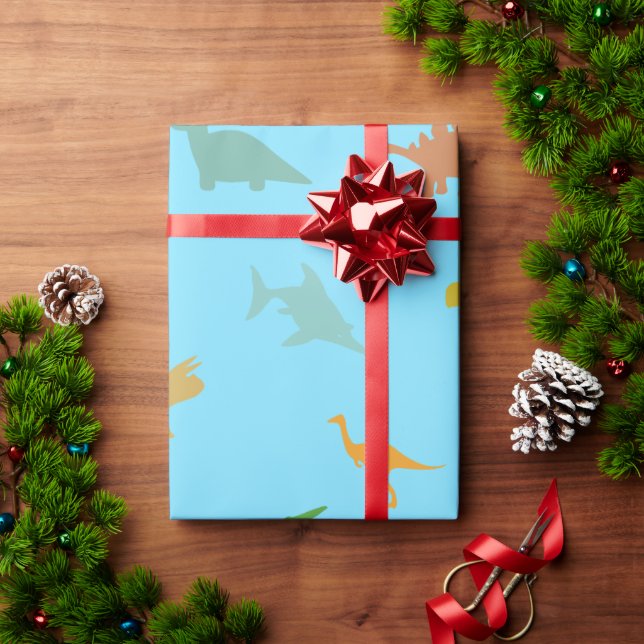 Dino Birthday Wrapping Paper – Kids (Holiday Gift)