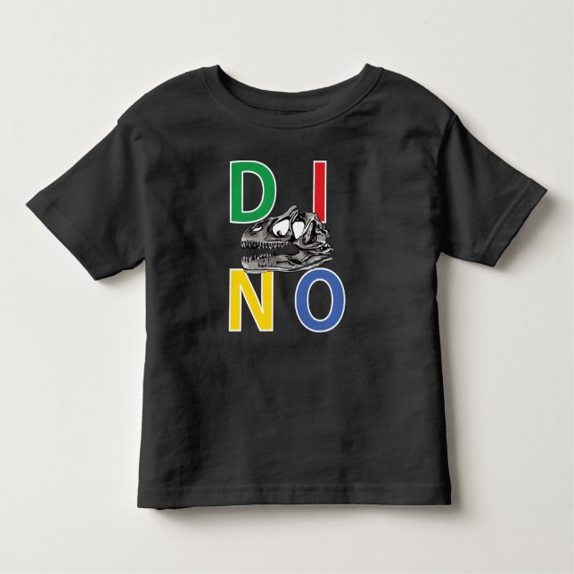 DINO - Black Toddler Fine Jersey T-Shirt (Front)