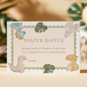 Dino Boy Baby Shower Diaper Raffle Card