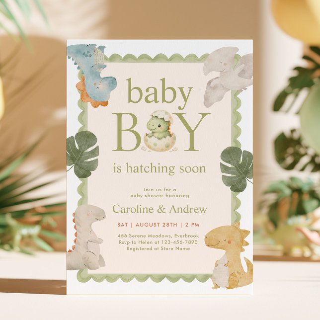 Dino Boy Baby Shower Invitation (Creator Uploaded)