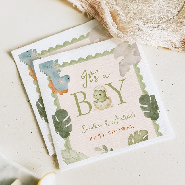 Dino Boy Baby Shower Napkin (Creator Uploaded)