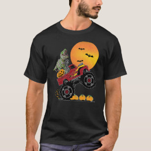 Dino Boys Halloween Monster Truck Dinosaur T rex K T-Shirt