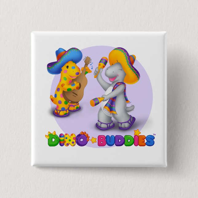 Dino-Buddies™ Button – Mariachi Scene (Front)