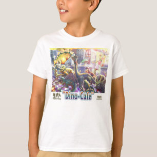 Dino Cafe Dinosaur lunch Line T-Shirt