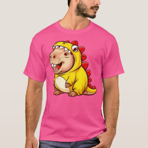 Dino Capybara Groovy Halloween Capy Capybara Dinos T-Shirt