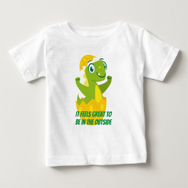 Dino Chick Baby Fine Jersey T-Shirt (Front)