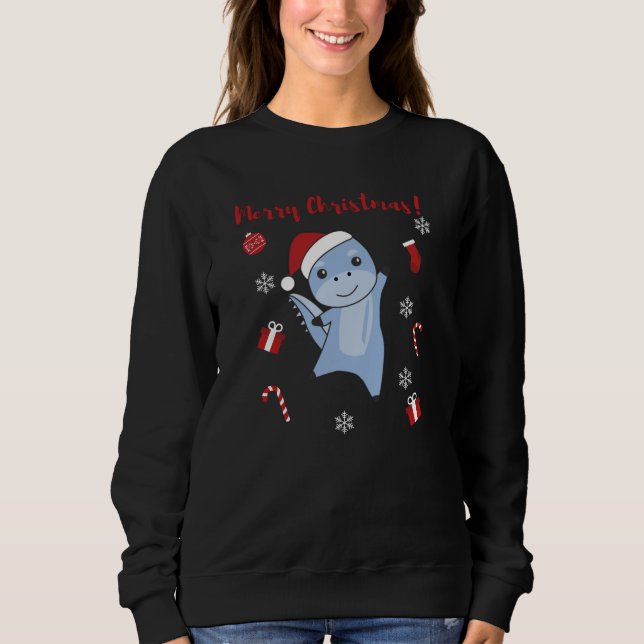 Dino Christmas Dinos Winter Animals Sweatshirt (Front)