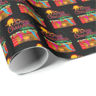 Dino Christmas - Dinosaur Stockings Wrapping Paper