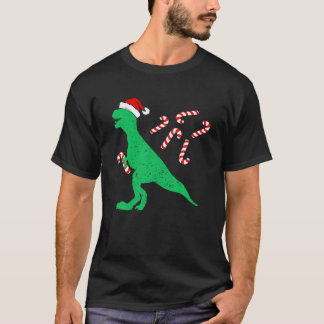 Dino Christmas Pyjamas Boys Trex Dinosaur Candy Ca T-Shirt