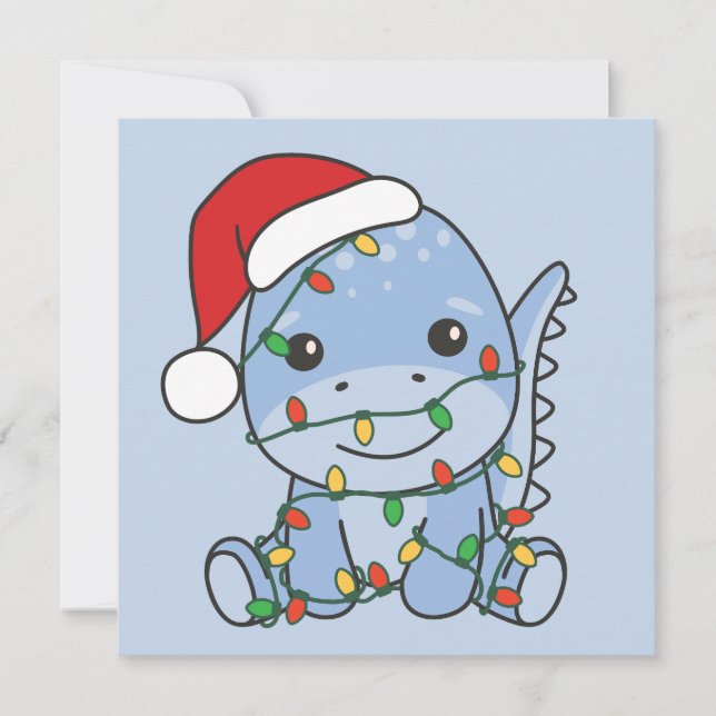 Dino Christmas Winter Animals Holiday Dinos Card (Front)