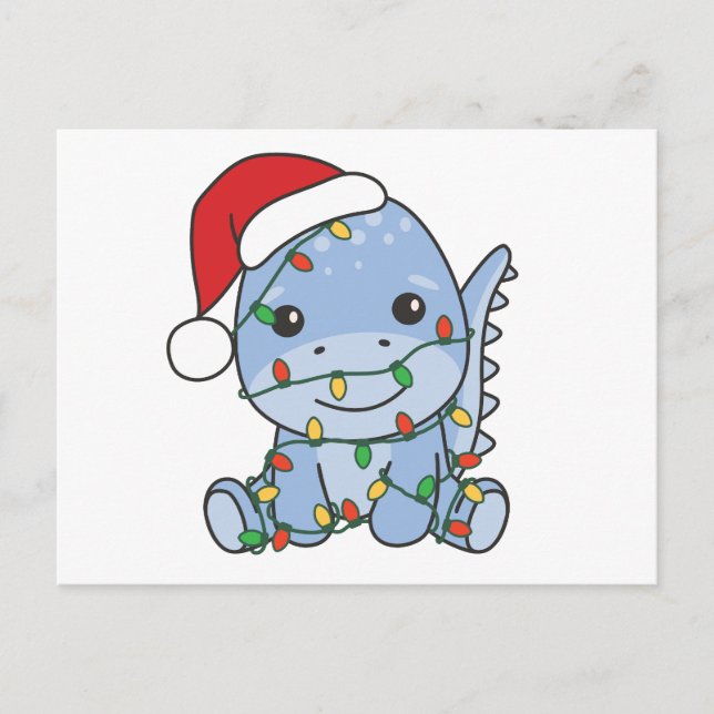 Dino Christmas Winter Animals Holiday Dinos Postcard (Front)