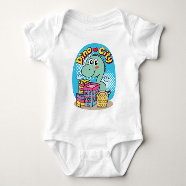 Dino city  baby bodysuit (Front)