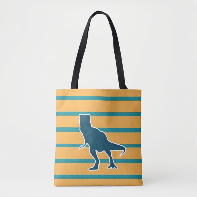 Dino colourful kids bag, jurassic dinosaur T-rex Tote Bag (Front)