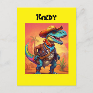 Dino Cowboy  Postcard