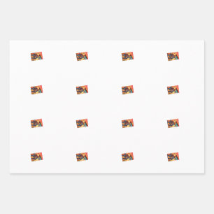 Dino Cowboy  Wrapping Paper Flat Sheet Set of 3