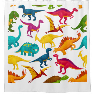 Dino cutte pattern stickers shower curtain