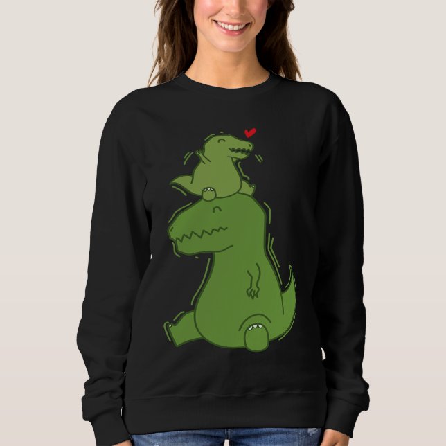 Dino Daddy with small Rex Dinosaur Sweatshirt (Front)