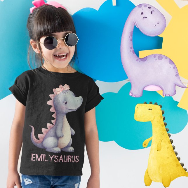 Dino Darling - Personalised Prehistoric Princess  T-Shirt (Creator Uploaded)
