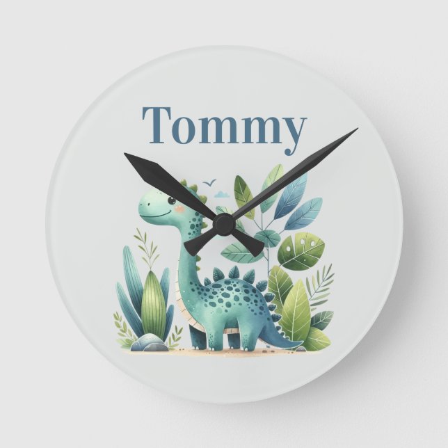 Dino Delight Round Clock (Front)