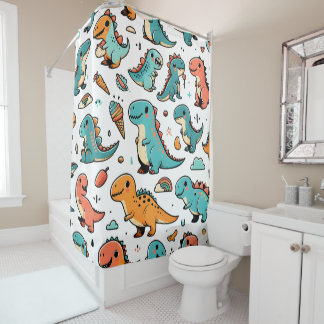 "Dino Delight Shower Curtain" Shower Curtain