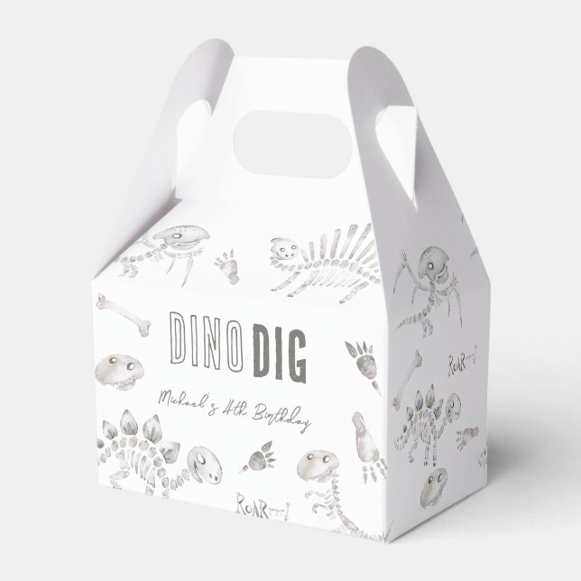 Dino Dig Birthday  Favour Box (Back Side)