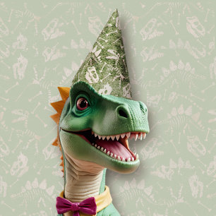 Dino Dig green Party Hat