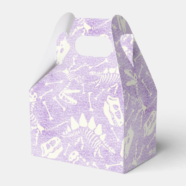 Dino Dig lavender Favour Box (Front Side)