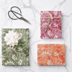 Dino Dig multi coloured  Wrapping Paper Sheet