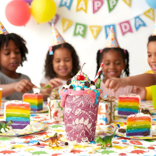 Dino Dig pink Paper Cups