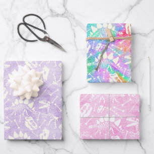 Dino Dig rainbow  Wrapping Paper Sheets