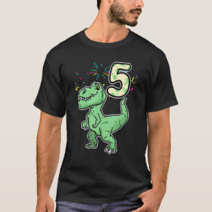 Dino Dinosaur Children S Birthday 5 Years Saur   T-Shirt