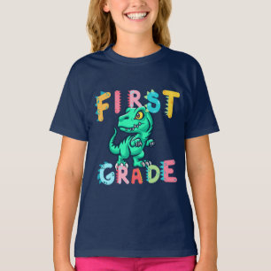 Dino Dinosaur First GRADE Squad School boys T-Shirt