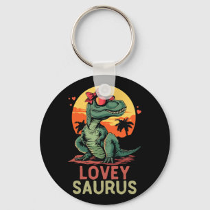 Dino Dinosaur Lovey-saurus T-rex Funny Trex  Key Ring