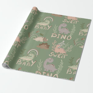 Dino dinosaurs in scandinavian style wrapping pape wrapping paper