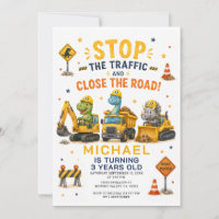 Dino Dump Construction Stop the Traffic birthday